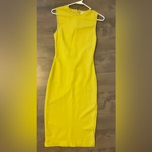 Babaton Bright Yellow Midi Sheath Dress size 4 Aritzia